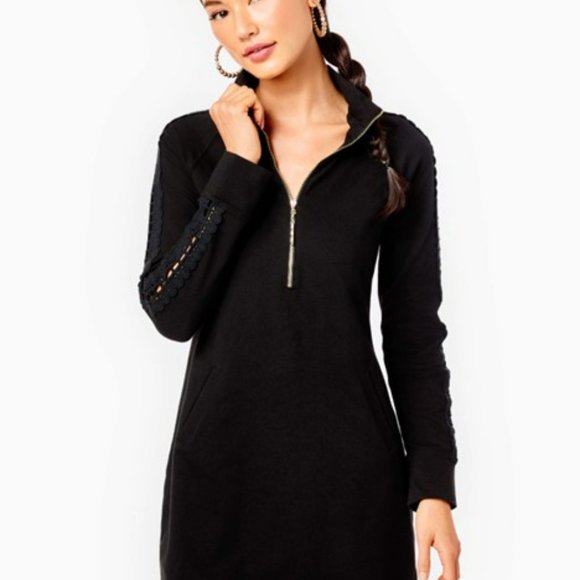 Lilly Pulitzer Skipper Popover Black Dress - Picture 5 of 5